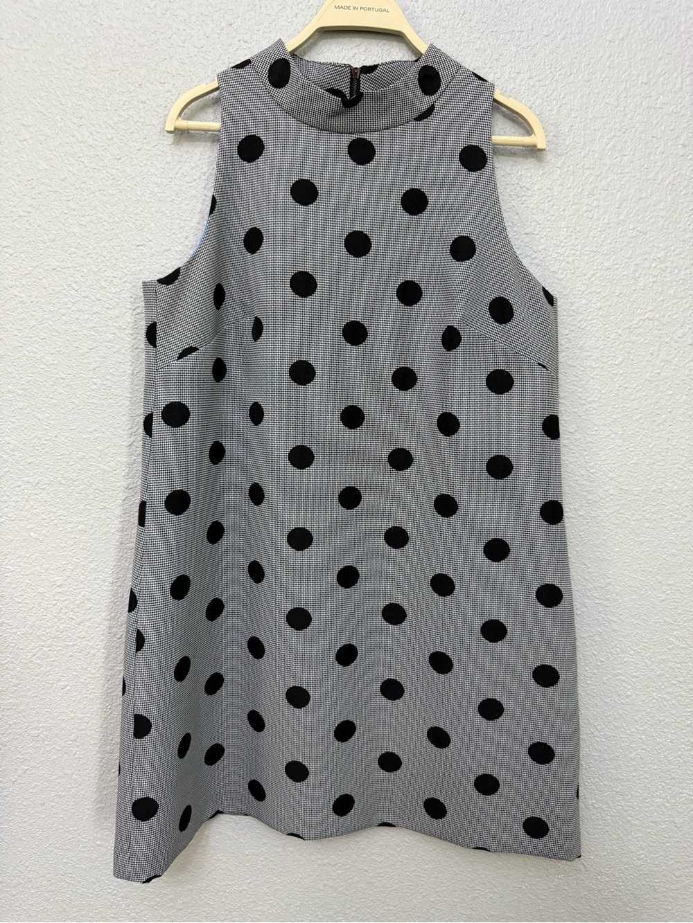 Tahari Black and White Polka Dot Shift Dress Size 10